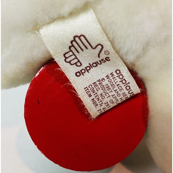 Vintage Applause White Plush Bear Christmas Tree Ornament Drummer Band Holiday - Picture 4 of 5